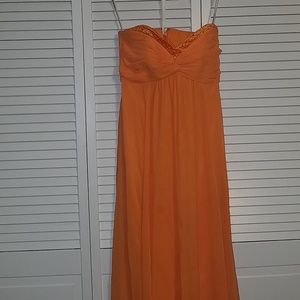 David's bridal tangerine bridesmaid dress